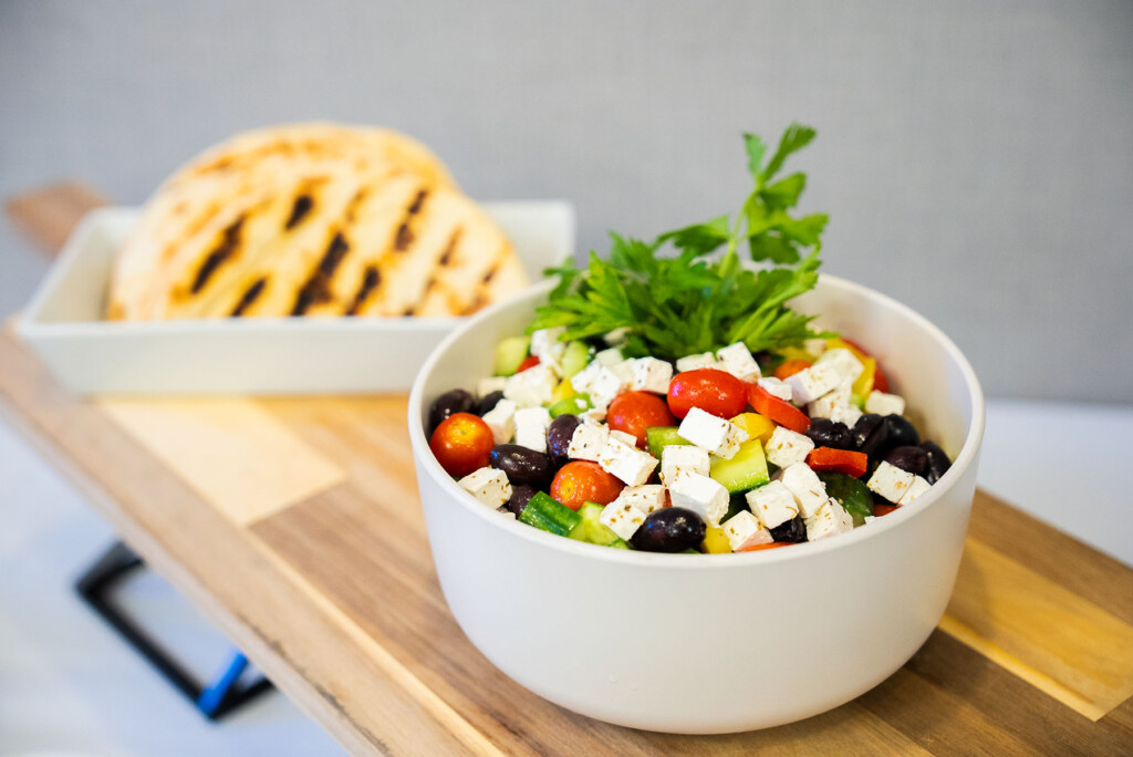 salad and pita bread